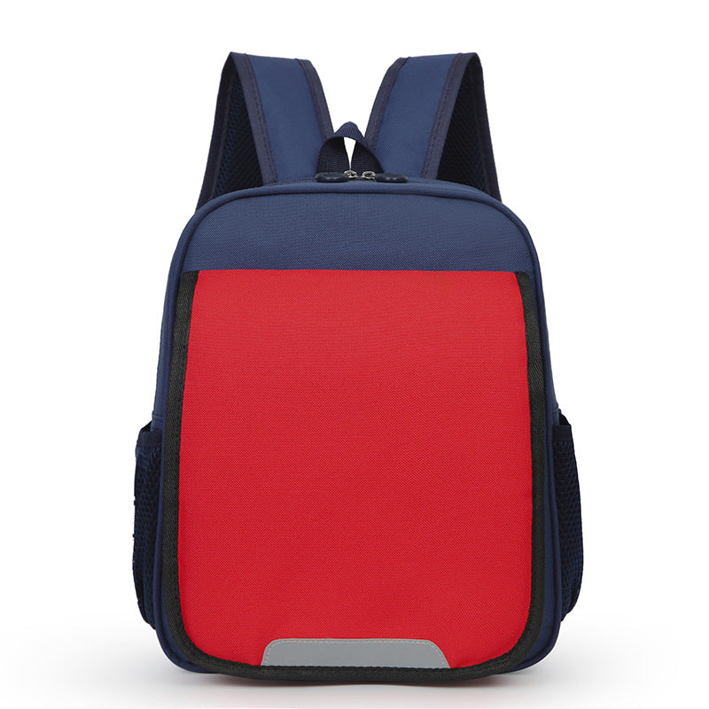 Children Fashion Girls Boys Color Matching Canvas Backpack School Bag