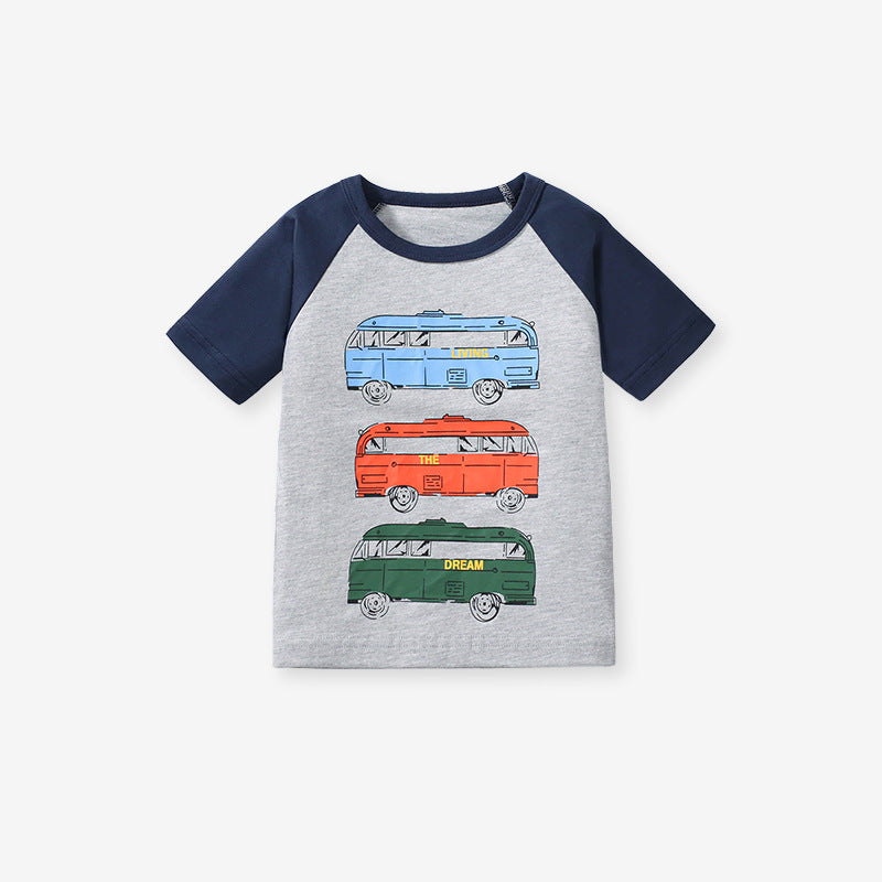 Kids Toddler Boys Casual Cartoon Short Sleeve T-Shirt