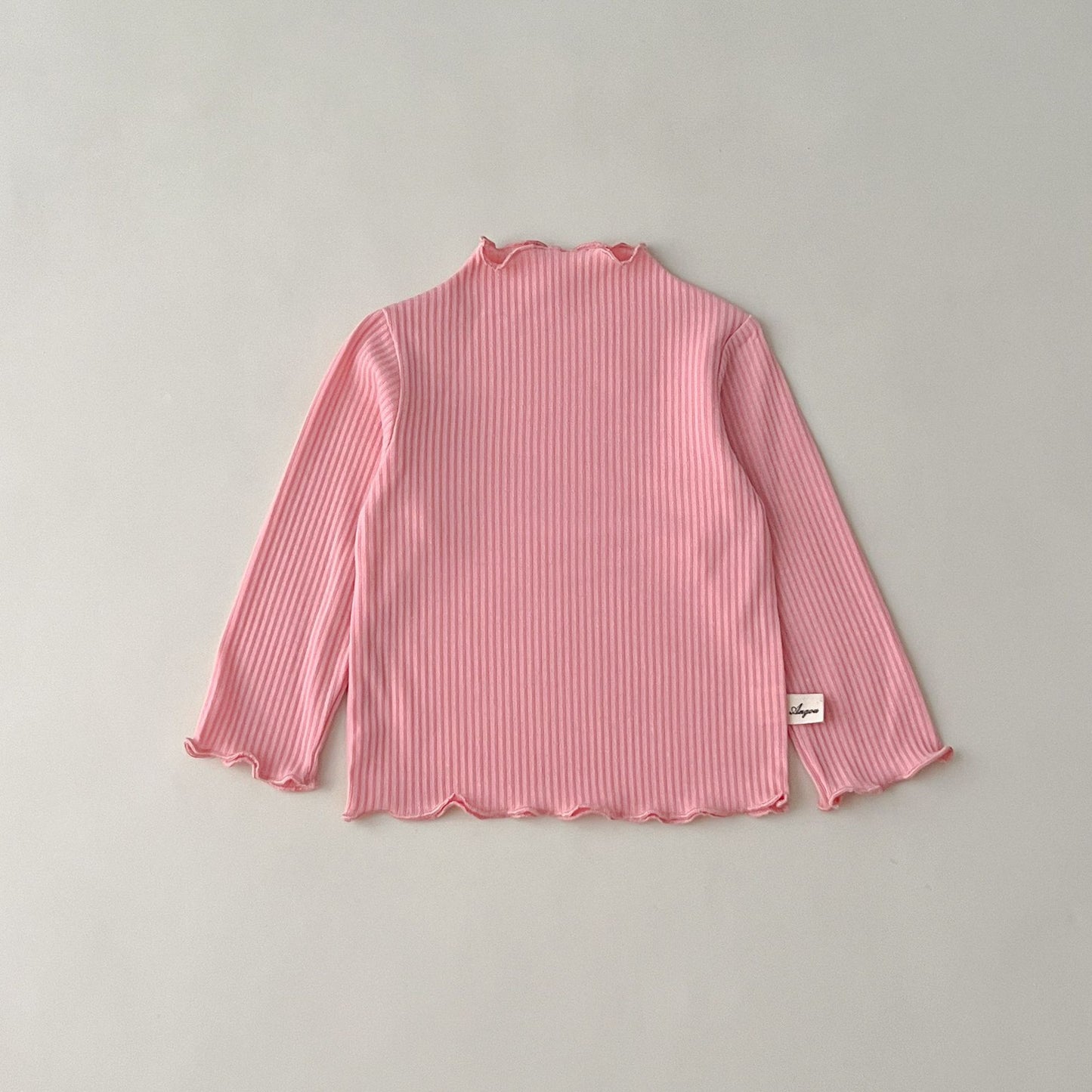 Children Kids Baby Fashion Girls Casual Basic Long Sleeve Half-High Collar Solid Color T-Shirt Top