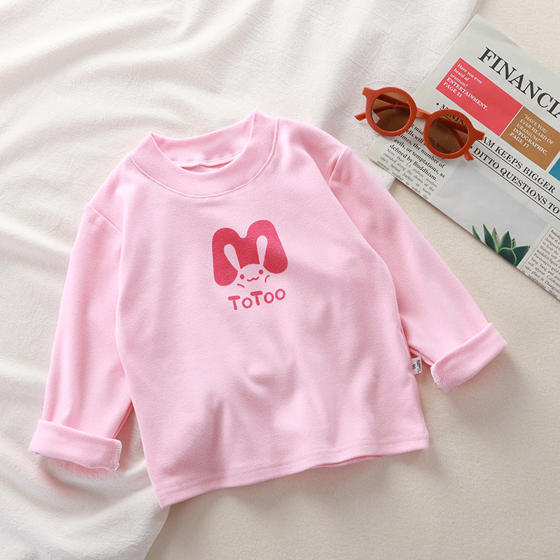 Kids Toddler Big Boys Girls Casual Cute Cartoon Alphabet Print Fleeces Long Sleeve T-Shirt