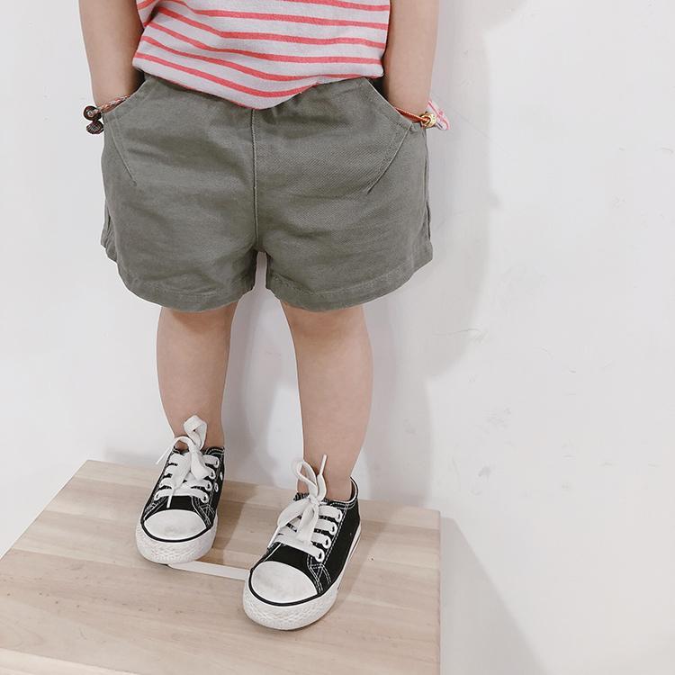 Kids Boys Simple Solid Color Elastic Casual Shorts