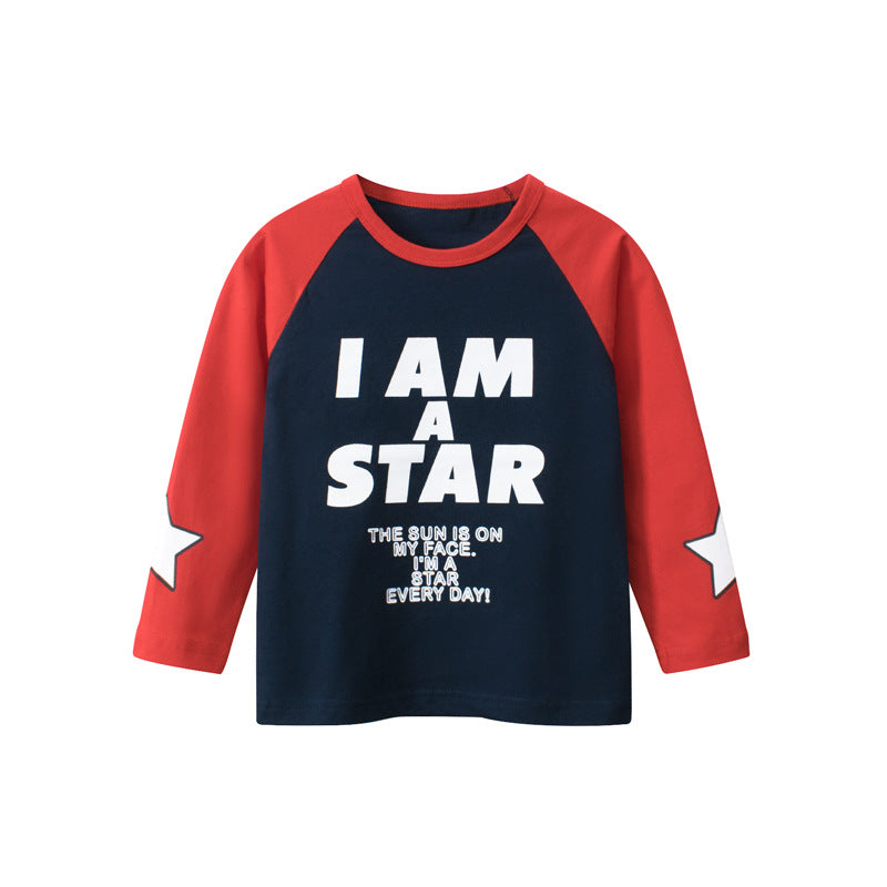 Kids Toddler Boys Casual Cute Alphabet Print Long Sleeve T-Shirt