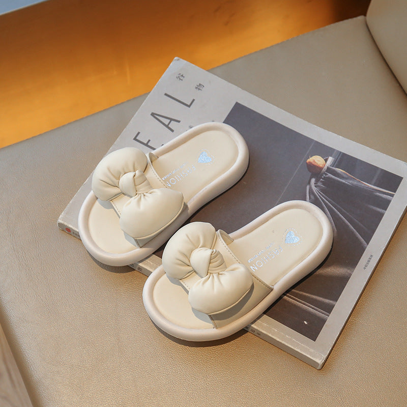 Children Kids Baby Fashion Girls Casual Bowknot Princess Soft Bottom Slippers Shoes