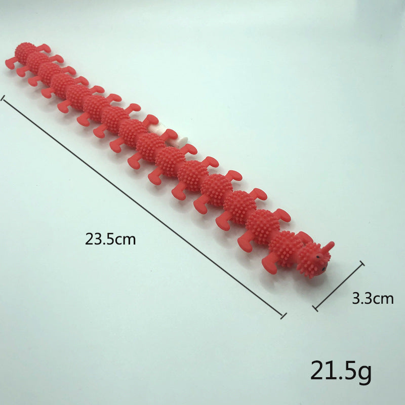 TPR Soft Rubber Caterpillar Bracelet Stress Relief Toy
