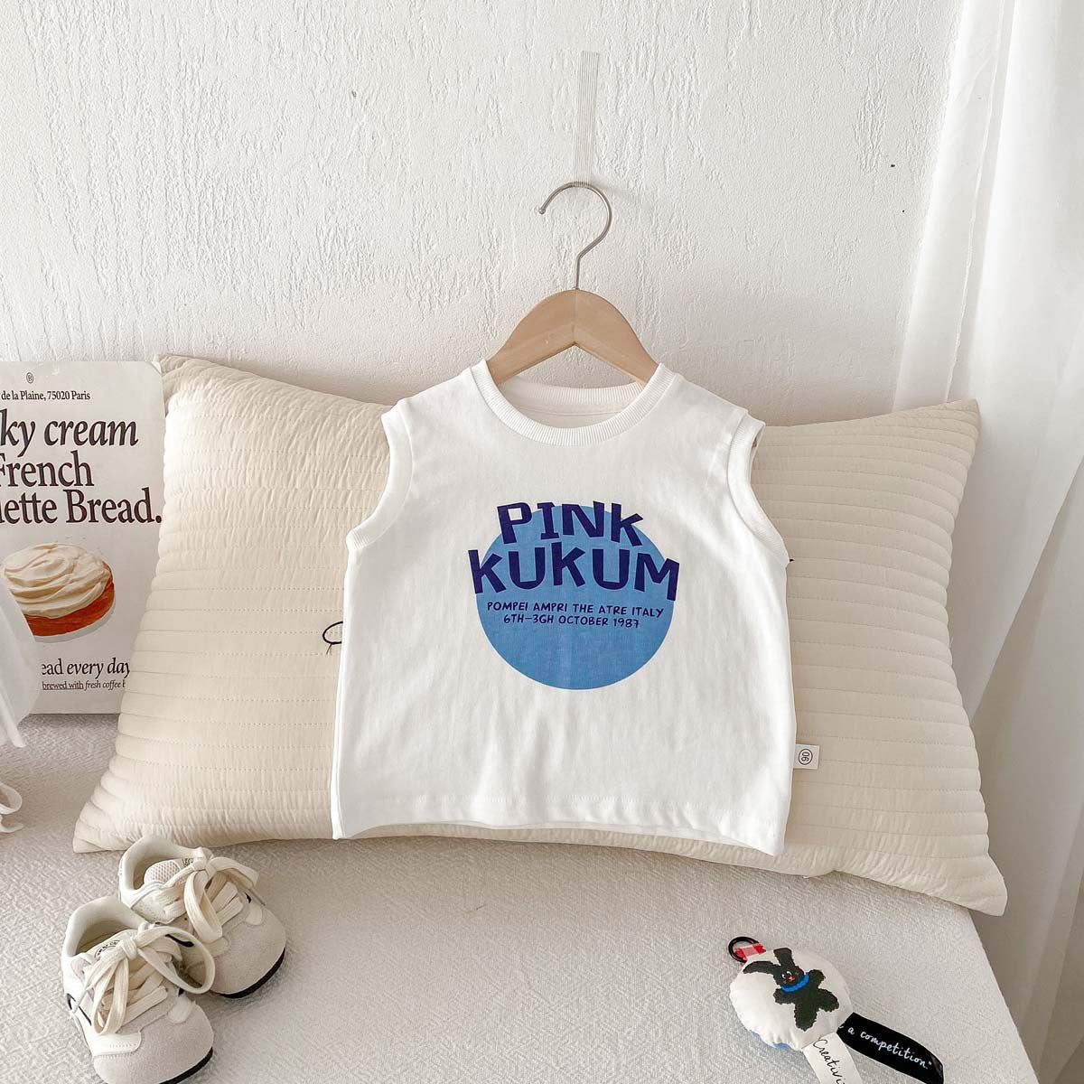 Kids Toddler Boys Fashion Casual Alphabet Print Sleeveless T-Shirt