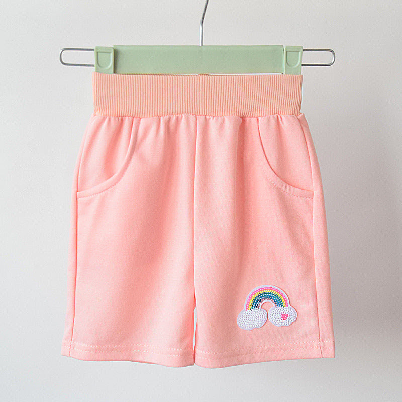Children Kids Baby Fashion Girls Casual Basic Sports Rainbow Shorts