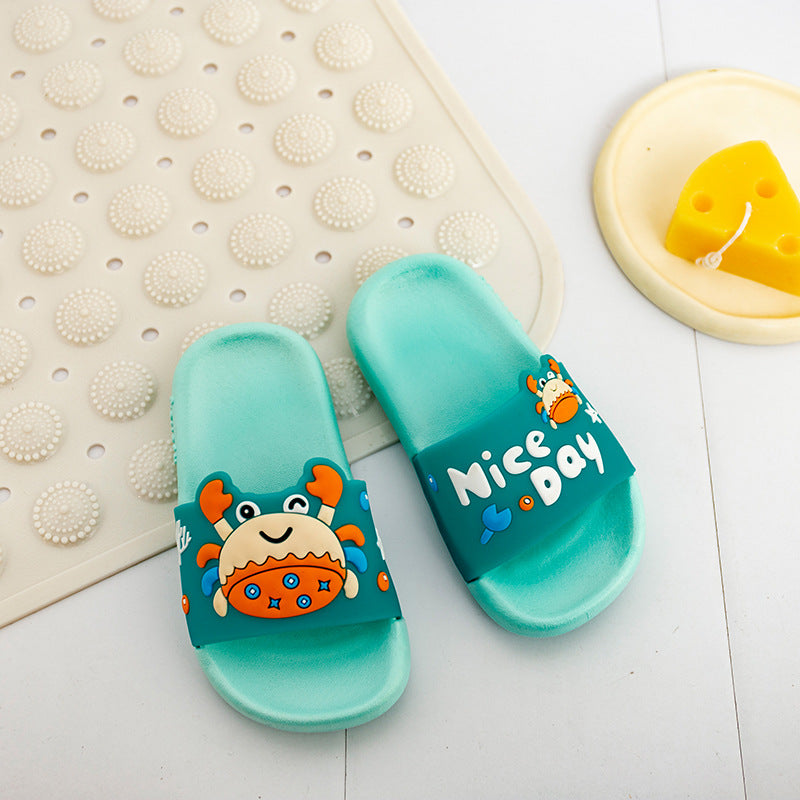 Children Kids Baby Fashion Girls Boys Casual Cartoon Cute Crab Home Non-Slip Slippers Shoes