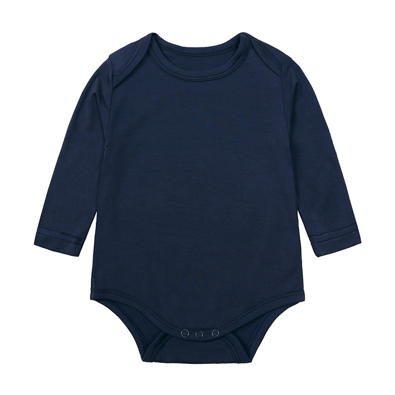Kids Baby Boys Girls Casual Cute Solid Color Long Sleeve Romper