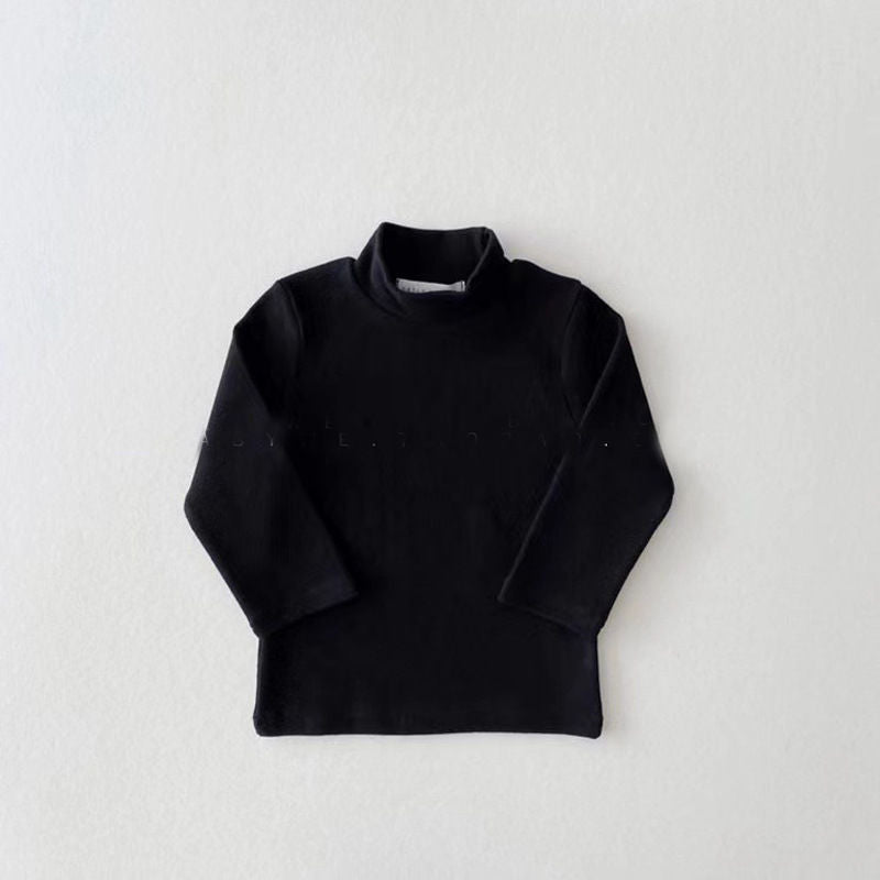 Children Kids Baby Fashion Girls Casual Basic Long Sleeve Half-High Collar T-Shirt Top