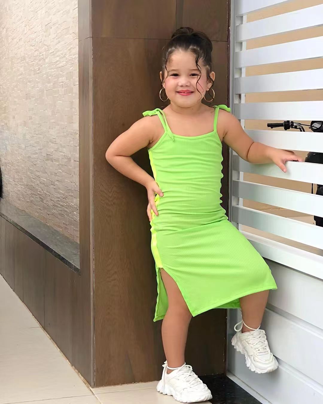Summer Children Toddler Girls Casual Rib-Knit Sling Dress