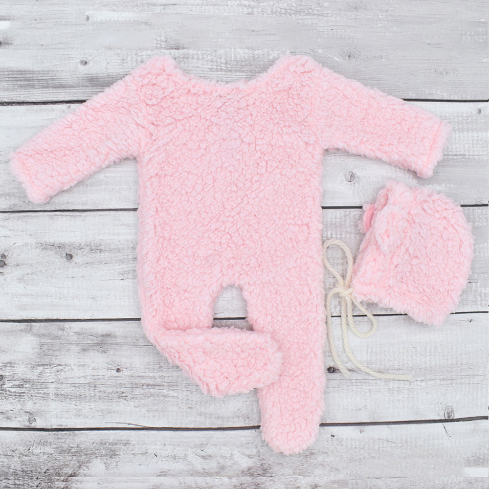 Newborn Baby Bear Photography Clothing Plush Jumpsuits