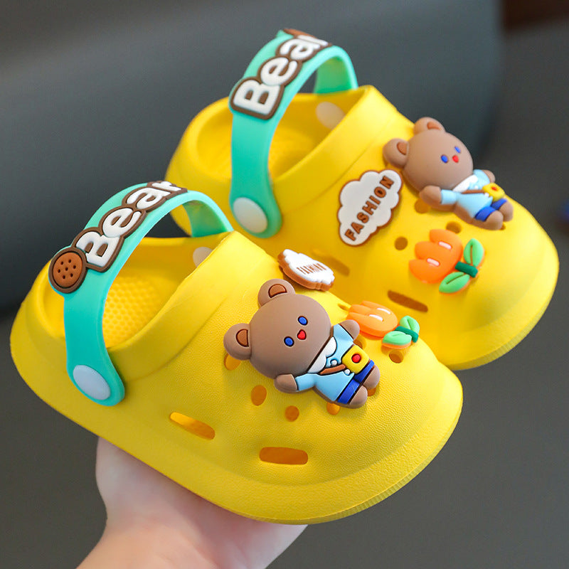 Children Kids Baby Fashion Girls Boys Cartoon Rabbit Bear Soft Sole Casual Clogs Slippers Shoes
