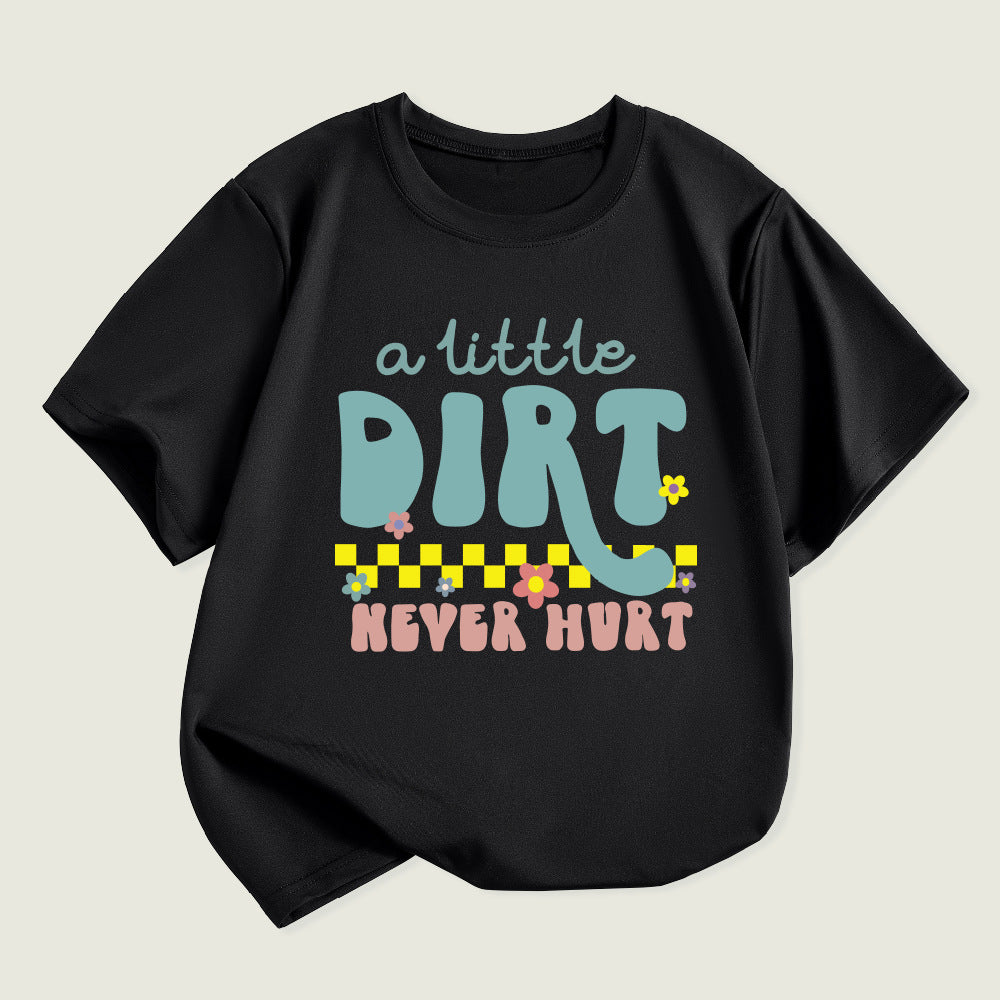 Kids Toddler Boys Girls Alphabet Print Short Sleeve T-Shirt