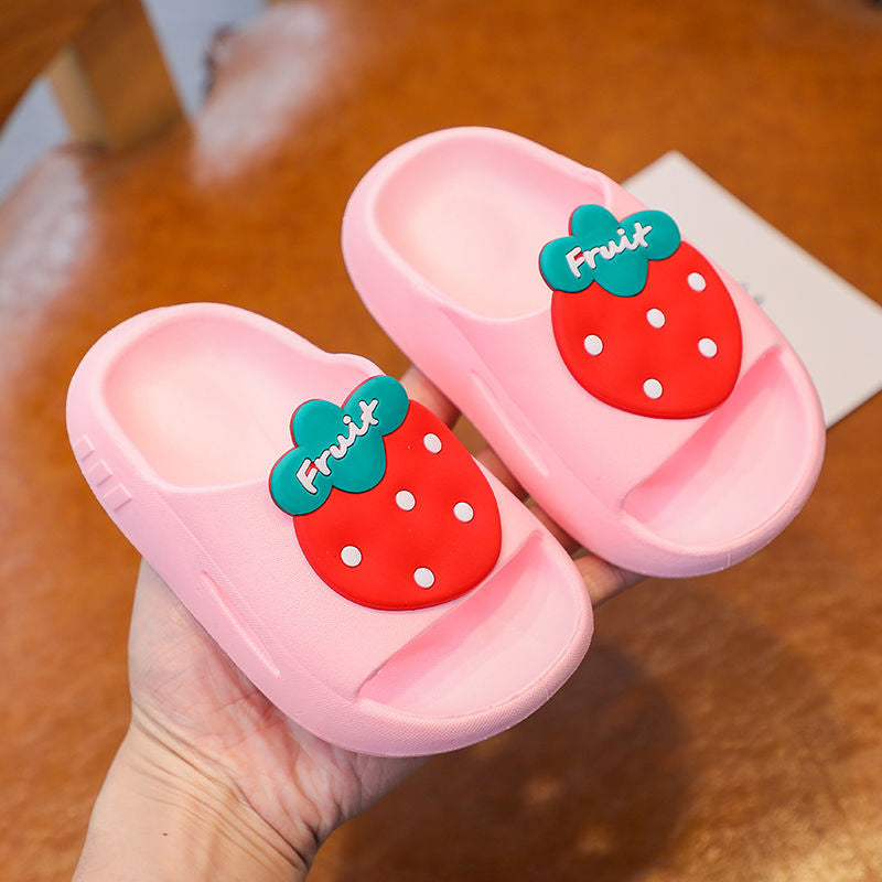 Kids Cute Cartoon Fruit Soft Bottom Non-slip Slippers