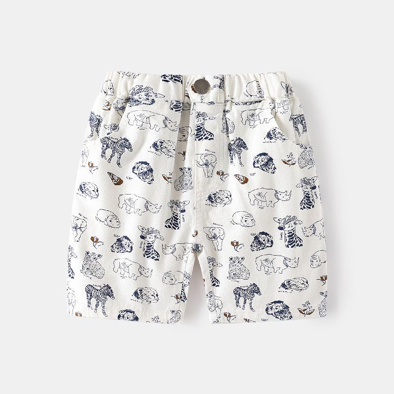 Kids Toddler Boys Casual Cute Cartoon Animal Print Shorts