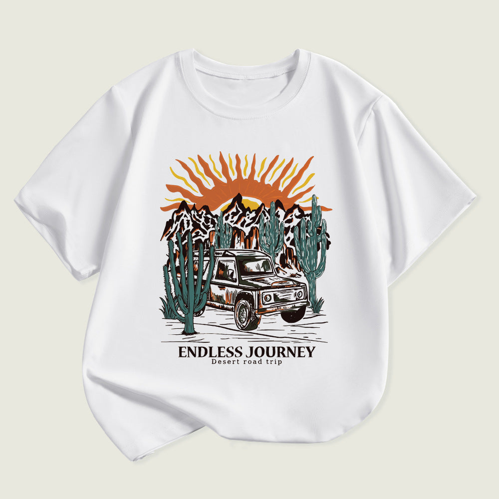 Kids Toddler Boys Girls Car Print Short Sleeve T-Shirt