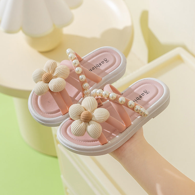 Children Fashion Platform Floral Girls' Slippers