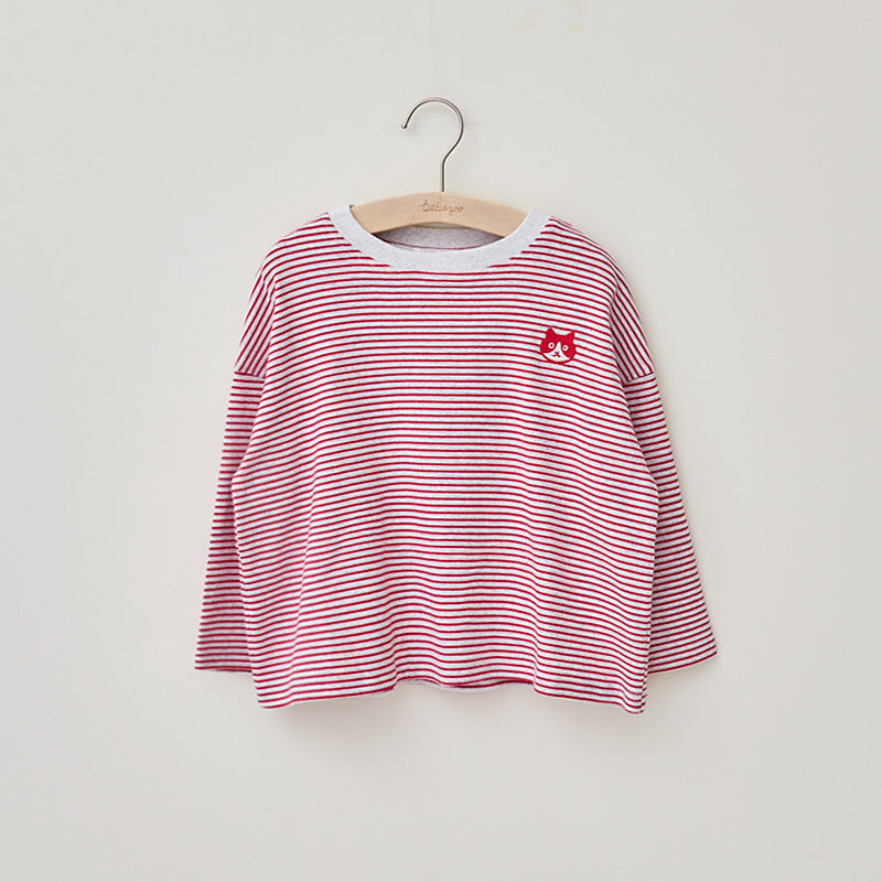 Children'S Casual Stripe Printed Long Sleeve T-Shirt
