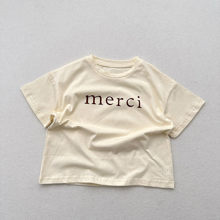 Kids Toddler Boys Girls Casual Cute Letter Print Short Sleeve T-Shirt