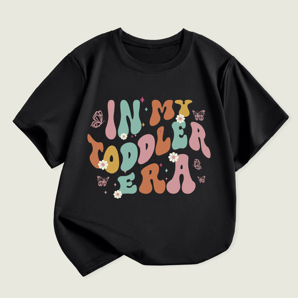 Kids Toddler Boys Girls Alphabet Print Short Sleeve T-Shirt