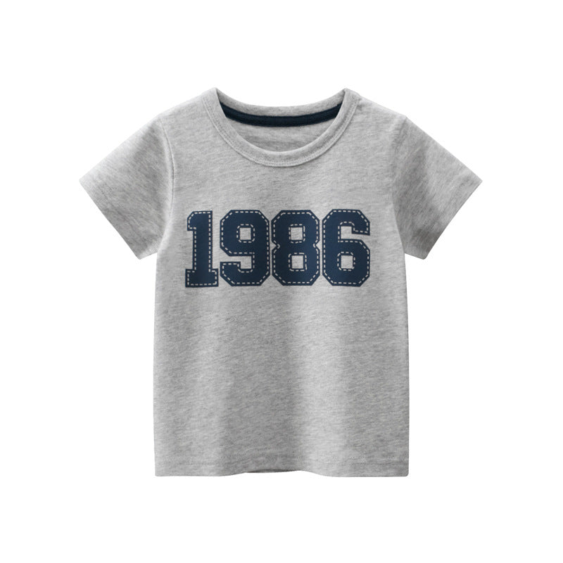 Children Kids Toddlers Fashion Boys Letter Print Short Sleeve T-Shirt