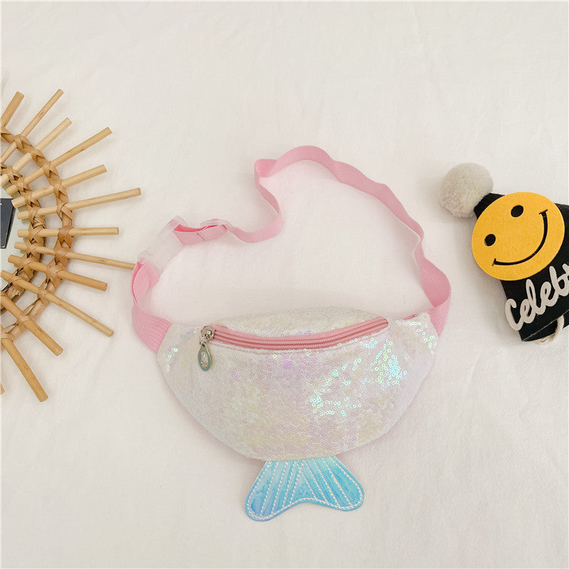 Kids Casual Cute Cartoon Sequins Waist Chest Bag
