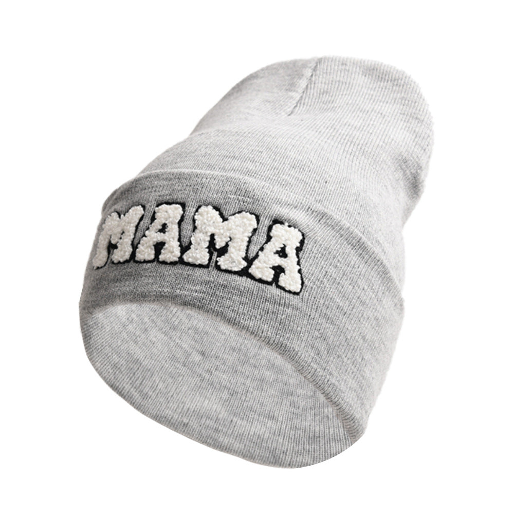 Women'S Letter Embroidery Outdoor Warm Pullover Knitted Hat