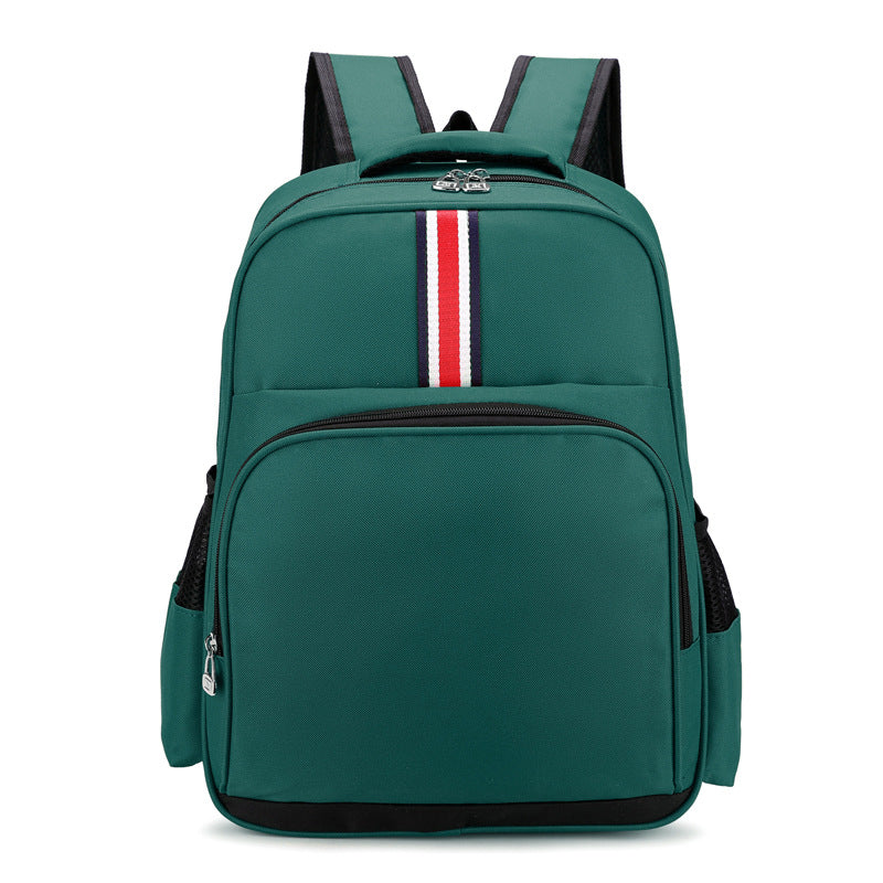 Children Fashion Girls Boys Color Matching Canvas Backpack School Bag