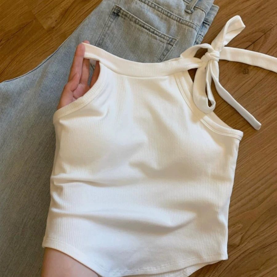 Summer Girls Lace-Up Neck Camisole