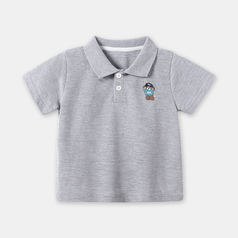 Toddler Boys Short Sleeve Summer Cartoon Polo Shirt