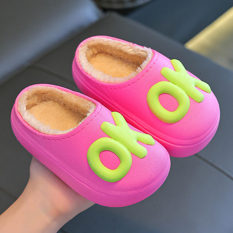 Kids Unisex Cute Alphabet Plush Slippers