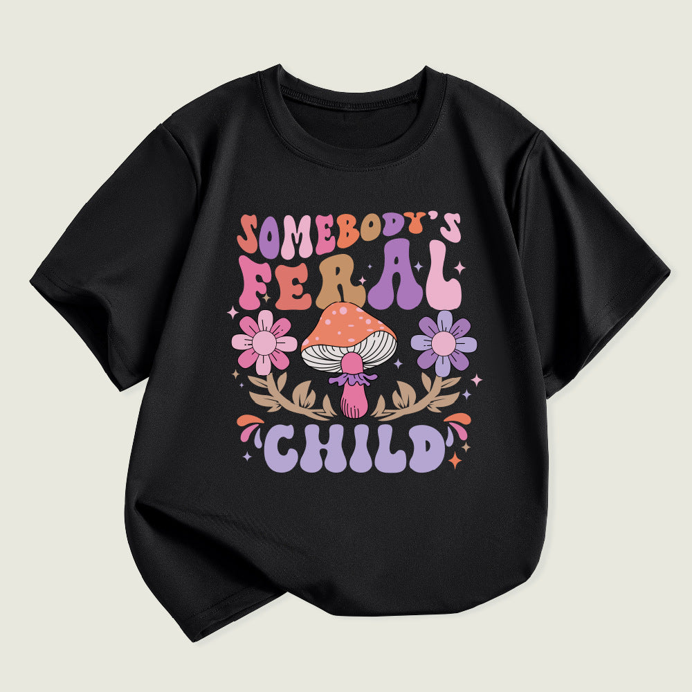 Kids Toddler Boys Girls Alphabet Print Short Sleeve T-Shirt