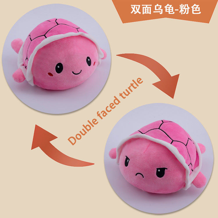 Turn Over Turtle Plush Toy Doll Cartoon Cute Double-Sided Plush Turtle Doll Kids Gift