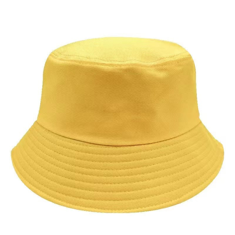Fashion Solid Color Kids Flat Top Sunshade Sunscreen Double-Sided Bucket Hats