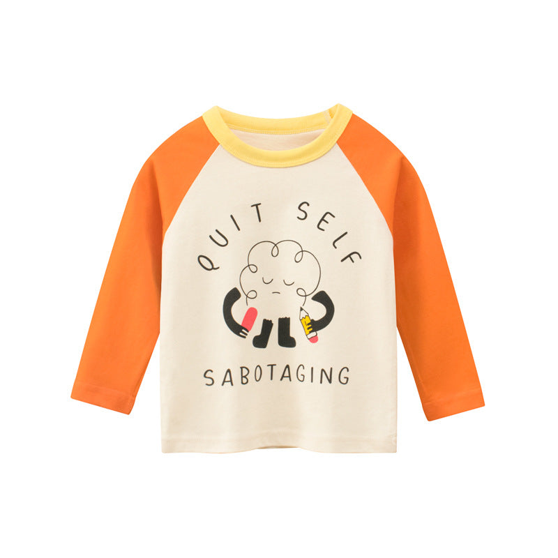 Children Kids Toddlers Fashion Girls Long Sleeve Bear Letter Print T-Shirt