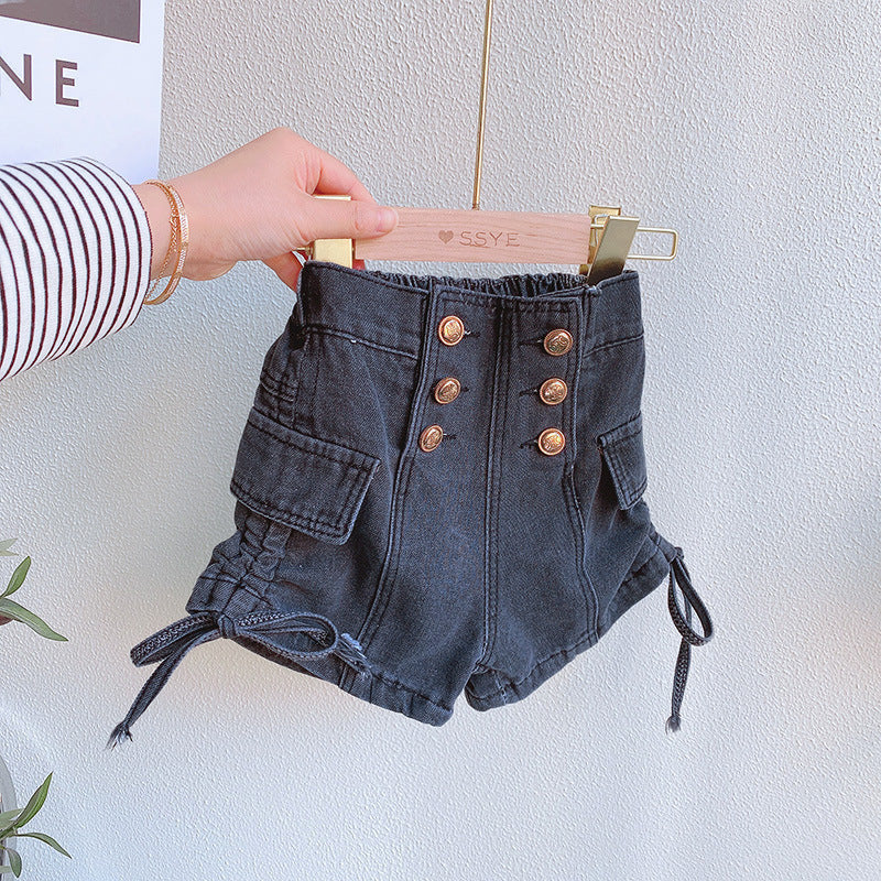 Children Kids Toddlers Fashion Girls Solid Color Denim Shorts