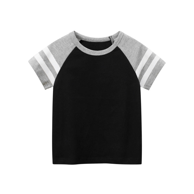 Children Kids Toddlers Fashion Boys Patchwork Short Sleeve T-Shirt