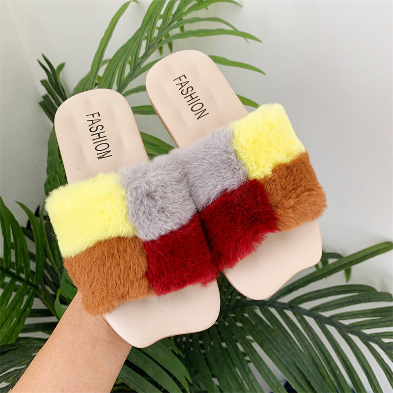 Children Kids Toddlers Girls Cute Color Blocking Slippers Shoes