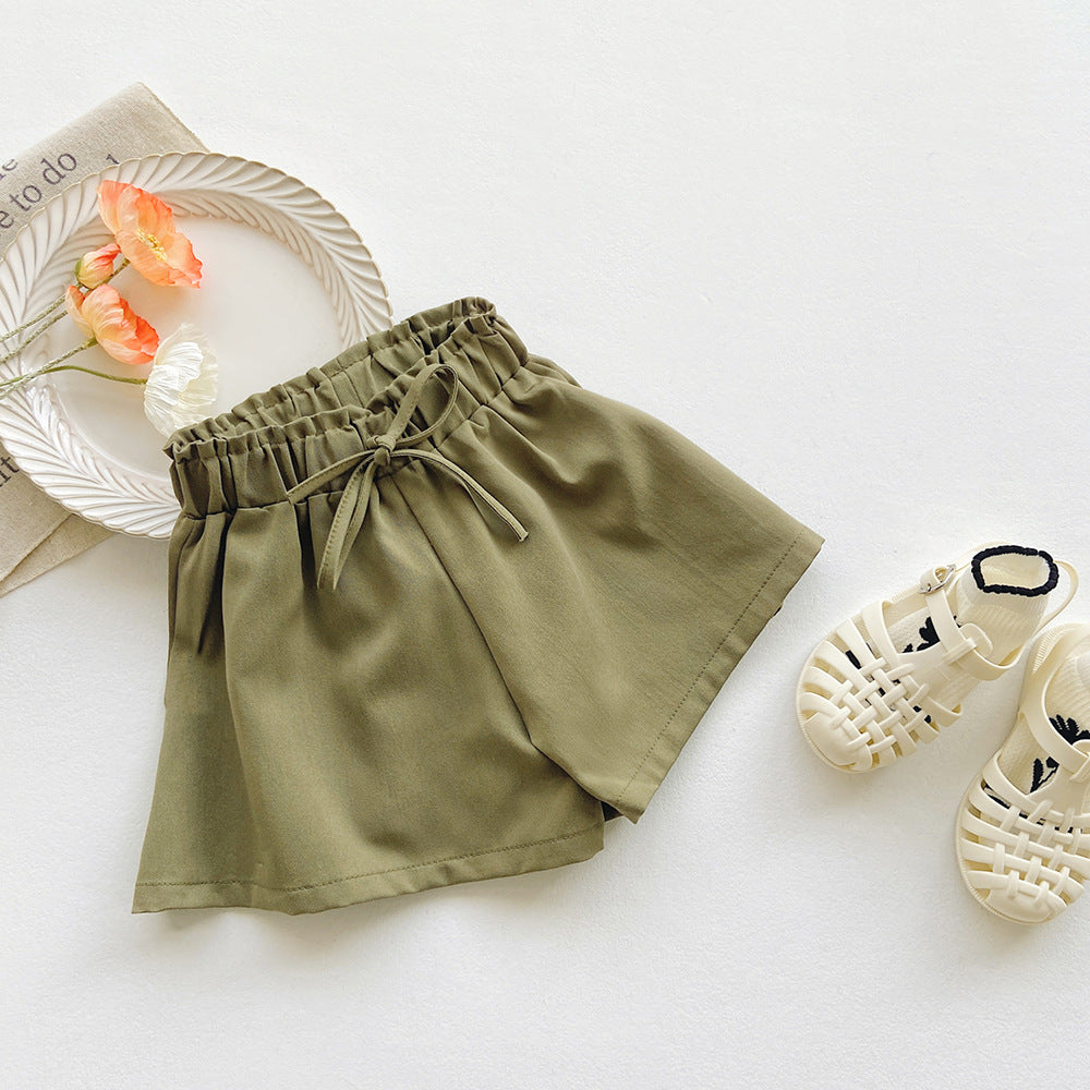 Children Kids Baby Fashion Girls Casual Basic Solid Color Shorts