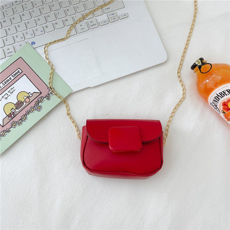 Kids Casual Cute Solid Color Chain Crossbody Bag