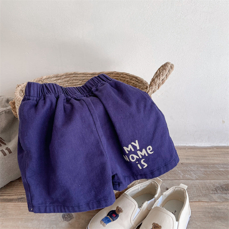 Kids Casual Letter Pattern Elasticwaist Loose Shorts