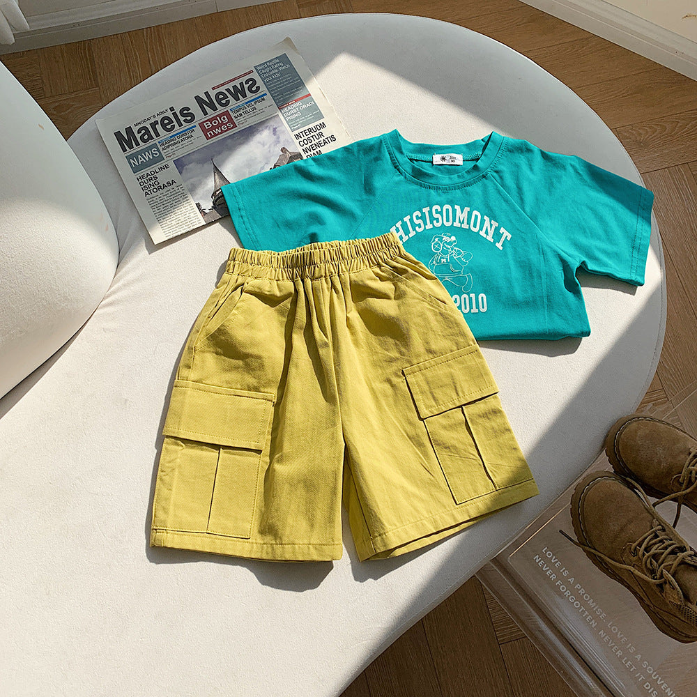 Children Kids Baby Fashion Girls Boys Casual Solid Color Shorts