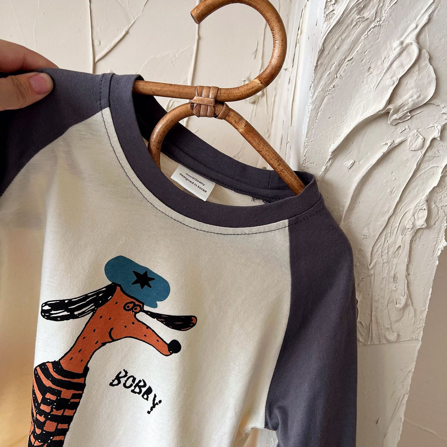 Kids Boys Casual Cute Cartoon Animal Letter Pattern Round Neck Long Sleeve Soft Cotton T-shirt