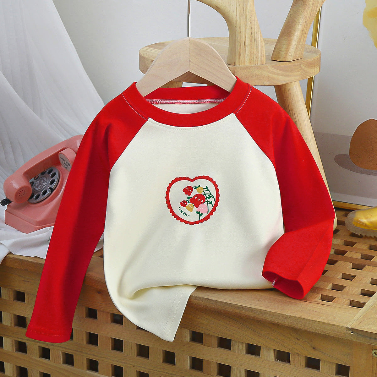 Kids Toddler Big Boys Girls Fashion Casual Cute Cartoon Pattern Round Neck Long Sleeve T-Shirt