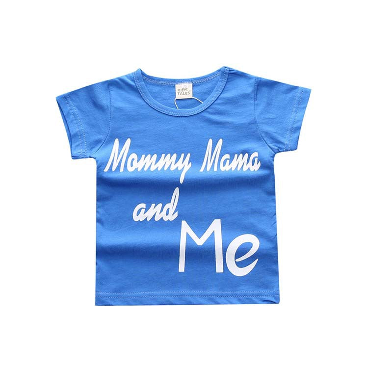 Baby Casual Round Neck Short Sleeve Letter Pattern T-shirt