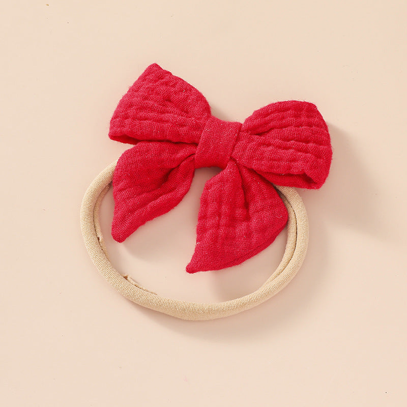 Toddlers Newborn Kid Baby Fashion Girls Bowknot Elastic Nylon Headband Hair Accessories