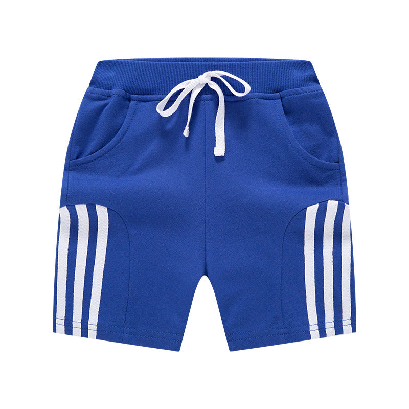 Kids Boys Casual Stripe Elastic Basic Sport Shorts