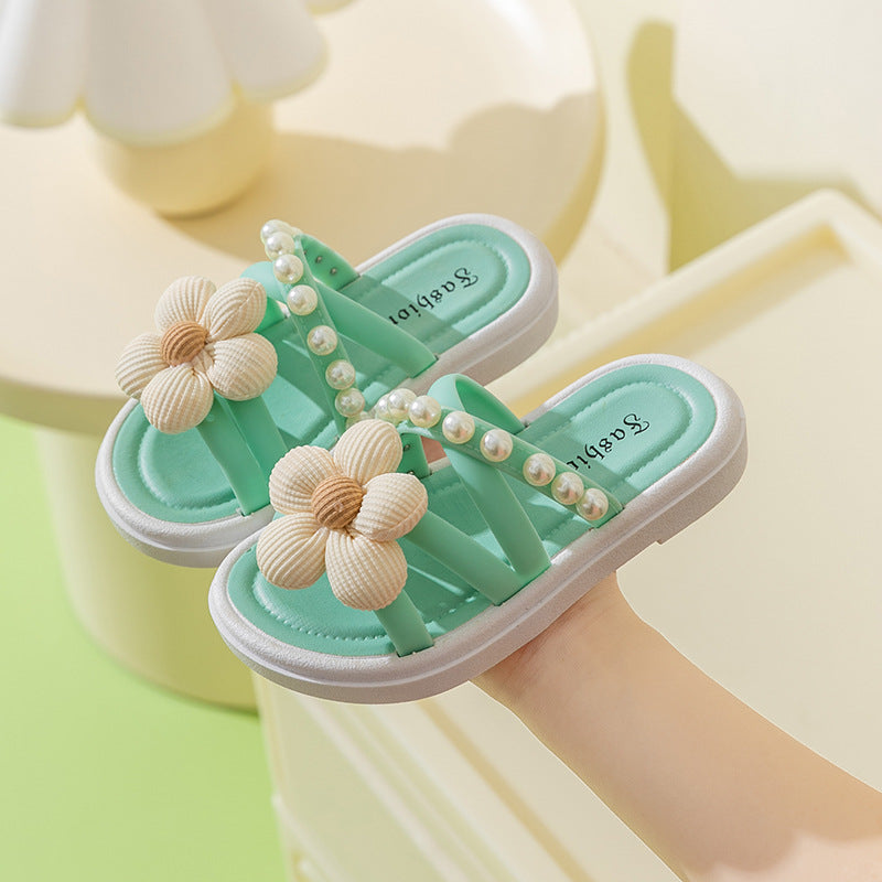 Children Fashion Platform Floral Girls' Slippers