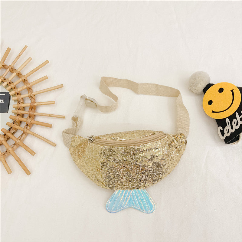 Kids Casual Cute Cartoon Sequins Waist Chest Bag