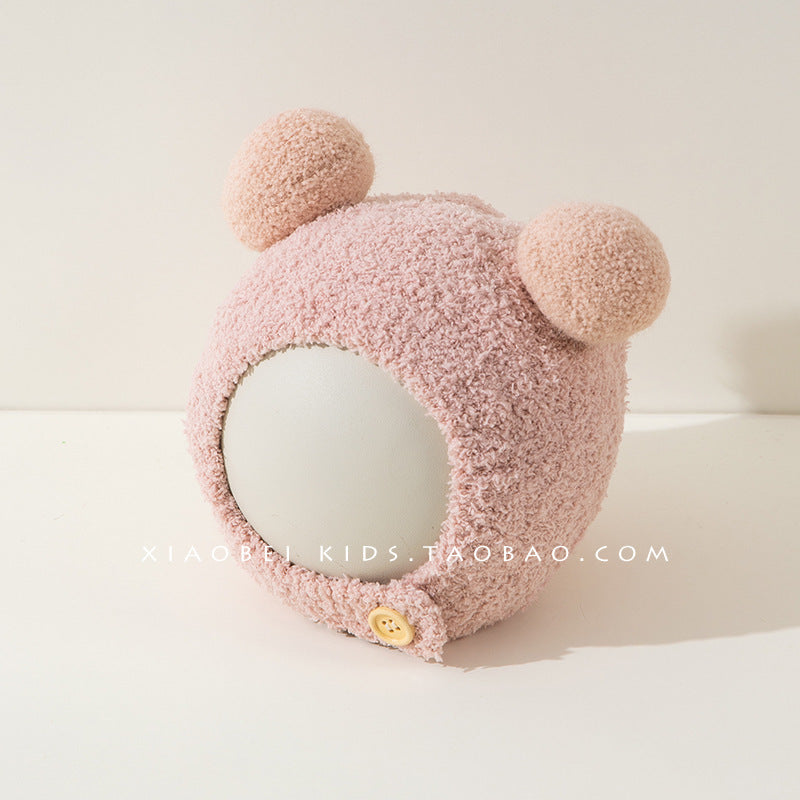 Autumn Winter Baby Ear Protection Coral Fleece Cute Knitted Hat